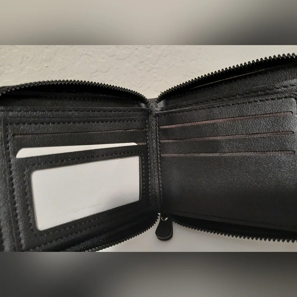 Men's Dizzoris Style Leather Grey‎ Zippered Wallet